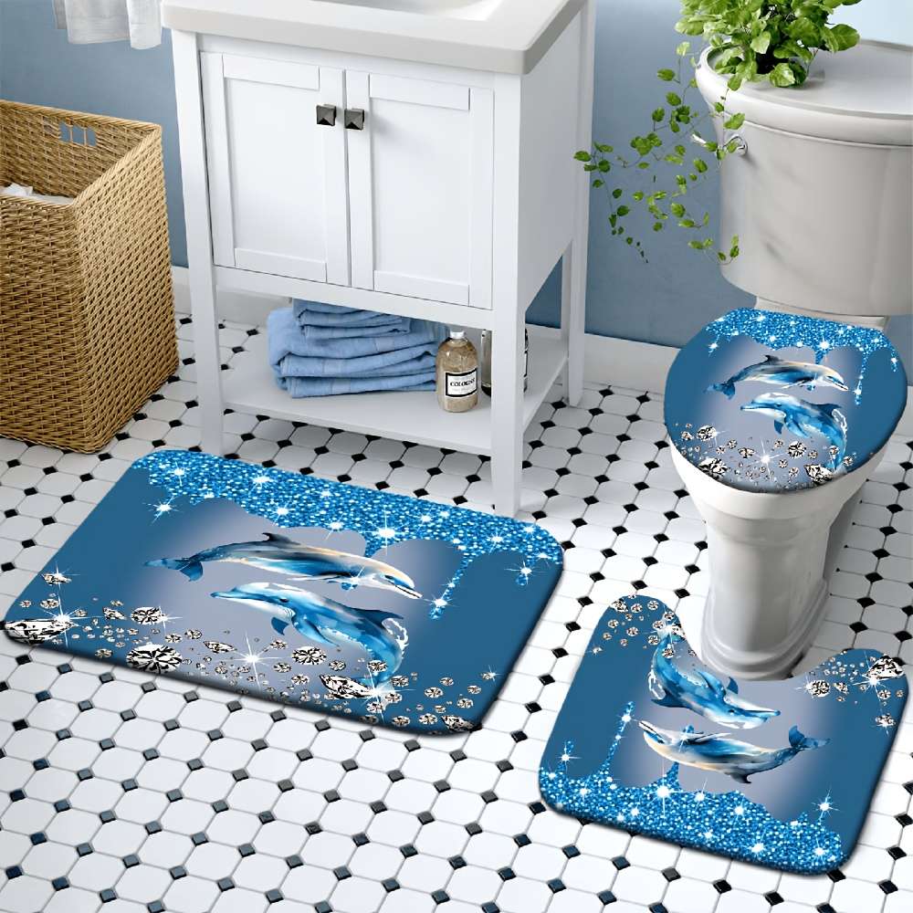 Waterproof Shower Curtain Size 3Pcs Mat