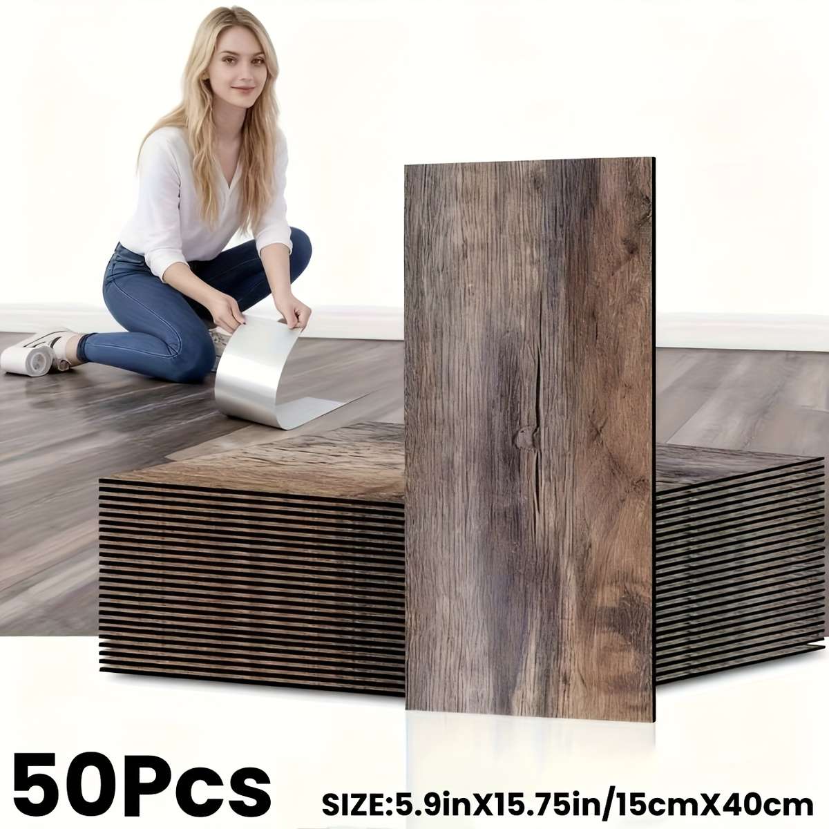 Self Adhesive Floor Stickers White Maple Box Of 50Pcs