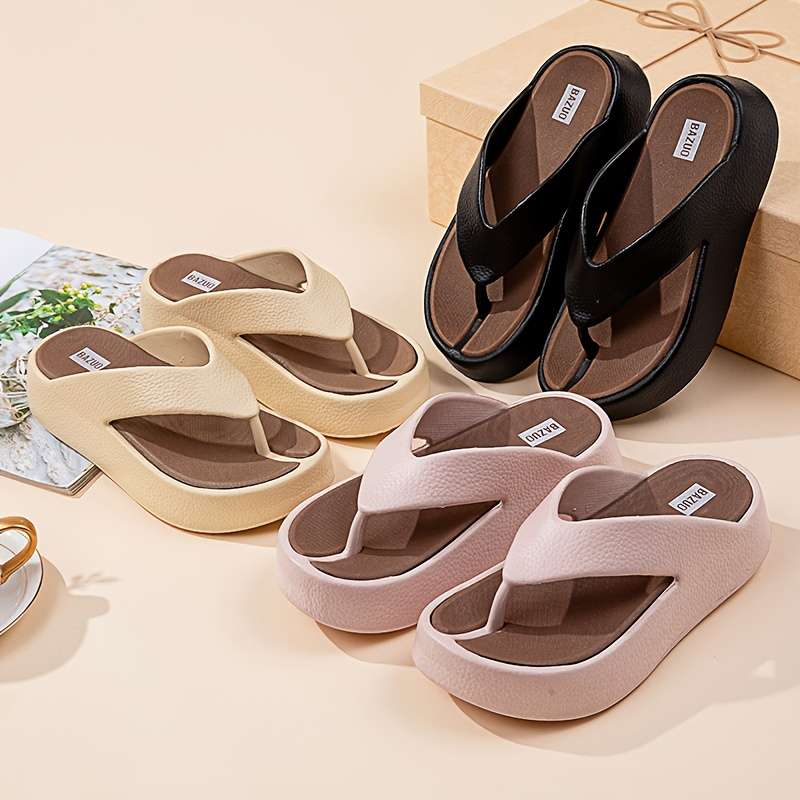 Ladies Summer Flip Flops Khaki Uk 4
