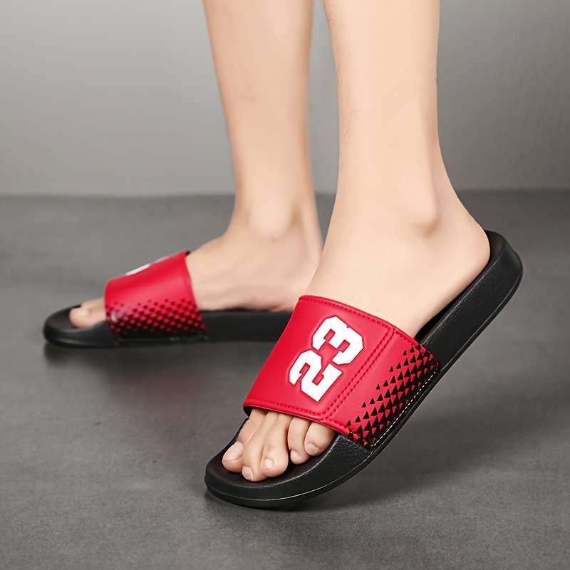 Men Slippers Summer Style Red Size Uk 7