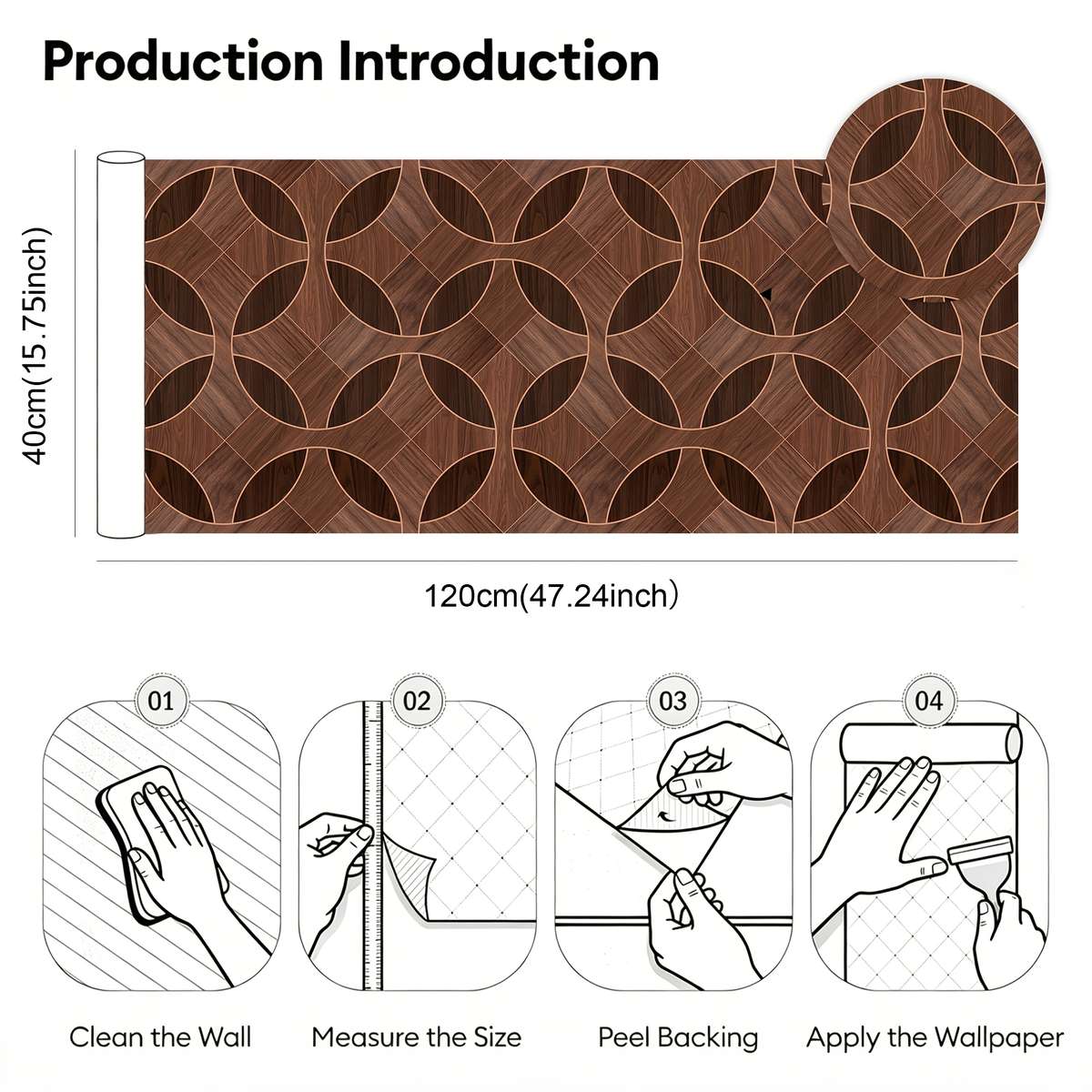 Self Adhesive Floor Stickers 40Cm*120Cm Wood Grain