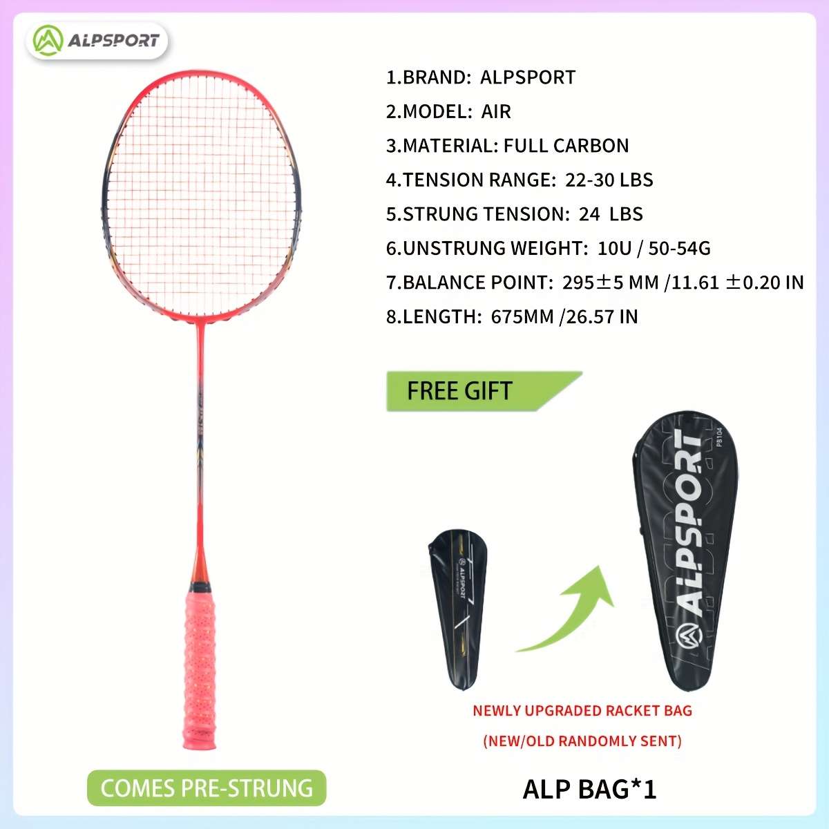 Badminton Racket Color 2Pcs Redpu Bag