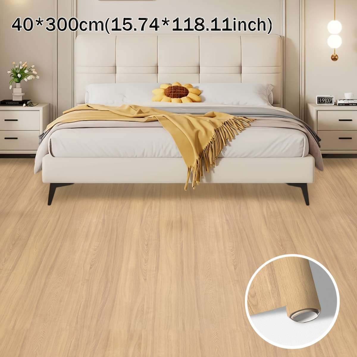 Self Adhesive Floor Stickers 40*300Cm15.74*118.11Inch Yellow Bush Pattern