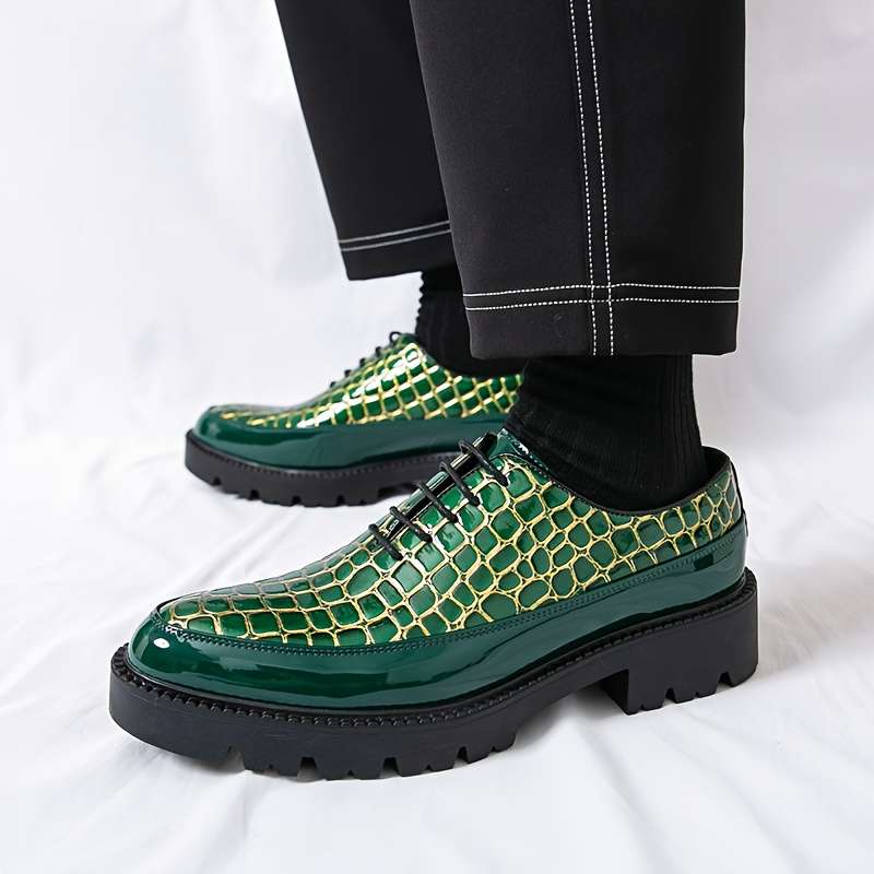 Mens Leather Shoes Color Green Sizeuk 10