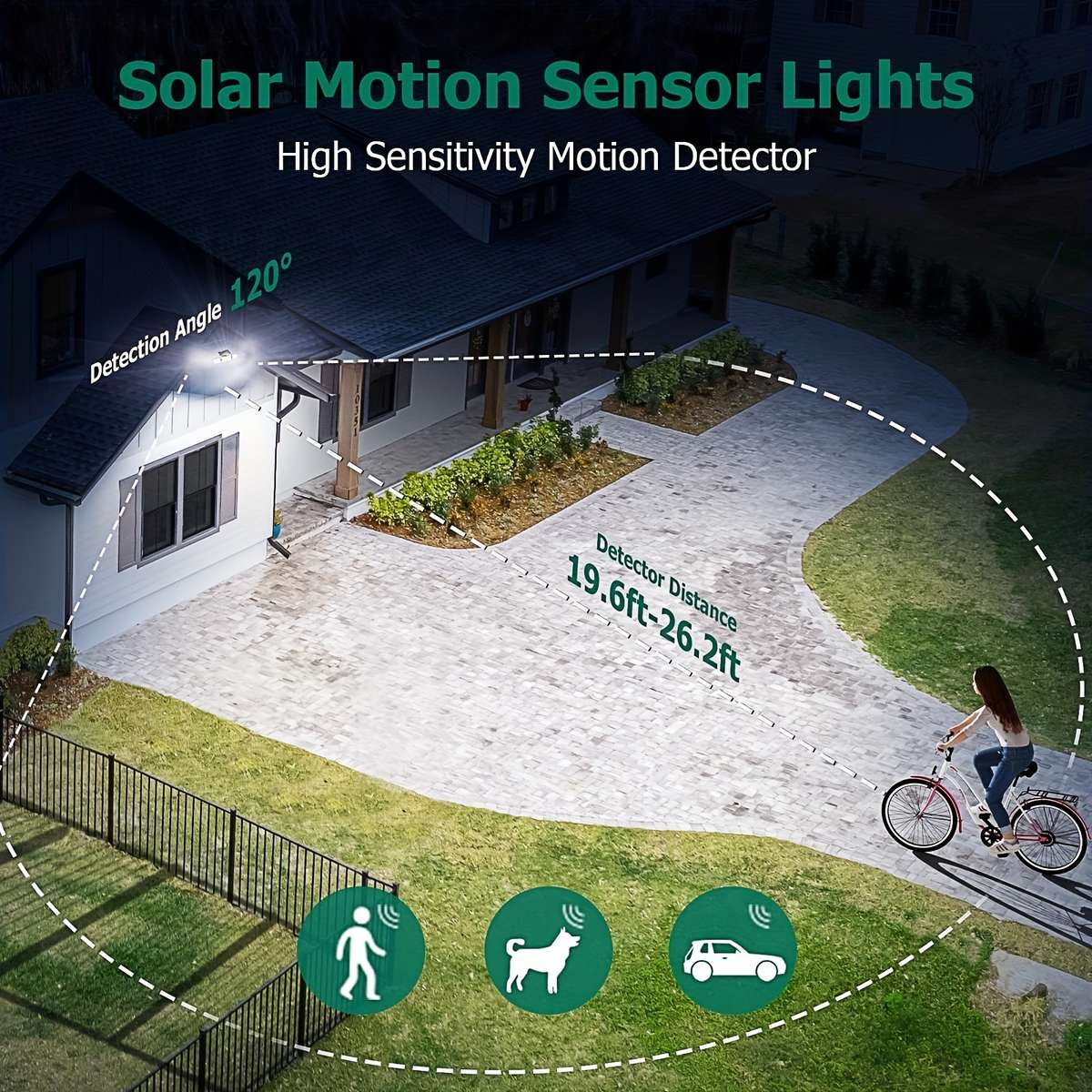 white light-122LED 2pcs Outdoor Solar Light