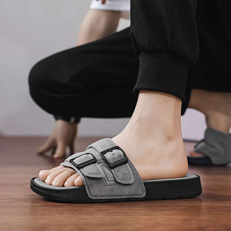 Men Slippers Summer Style Black Size Uk 7