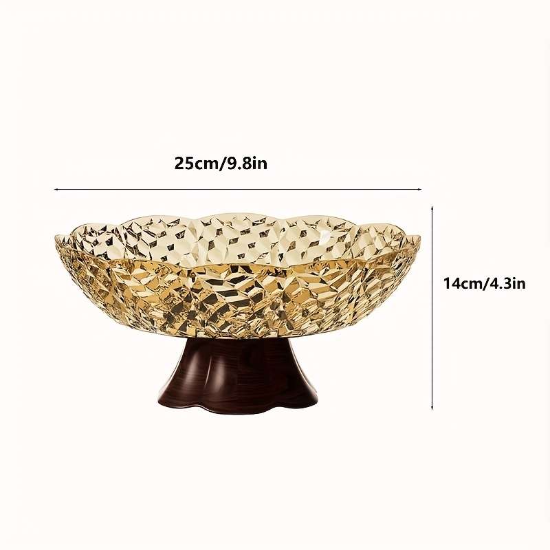 Bowl Color Transparent White With Wood Grain Base