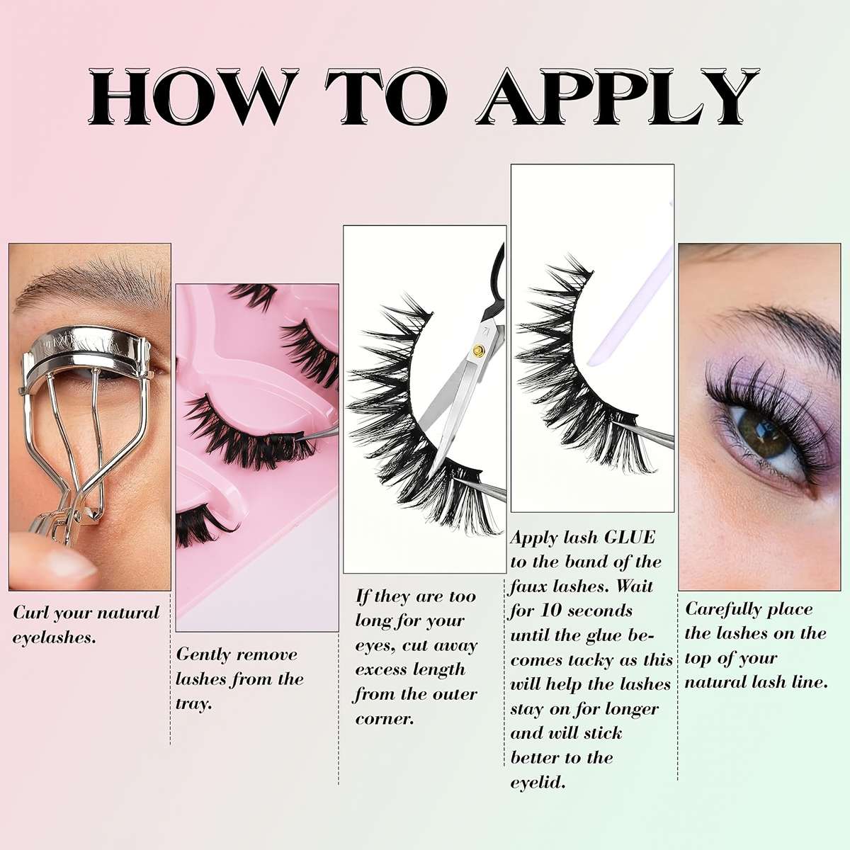 5 Pairs 3d C Curl Individual Lashes Style 5 12mm