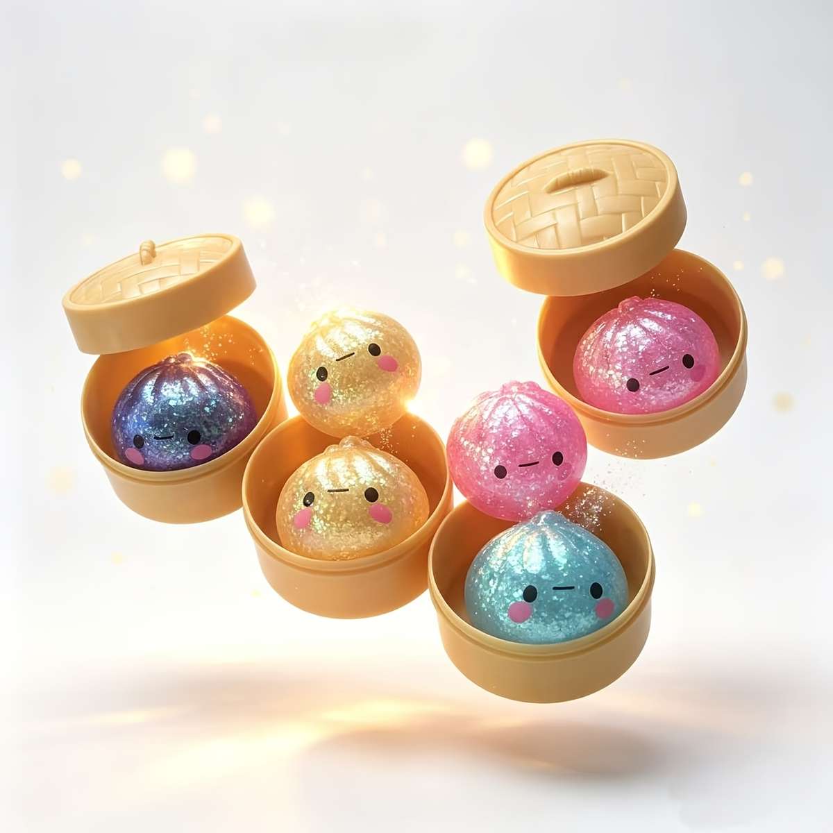 Squeezable Toys Style Shimmer Starry Steamed Bun Fidget Toy