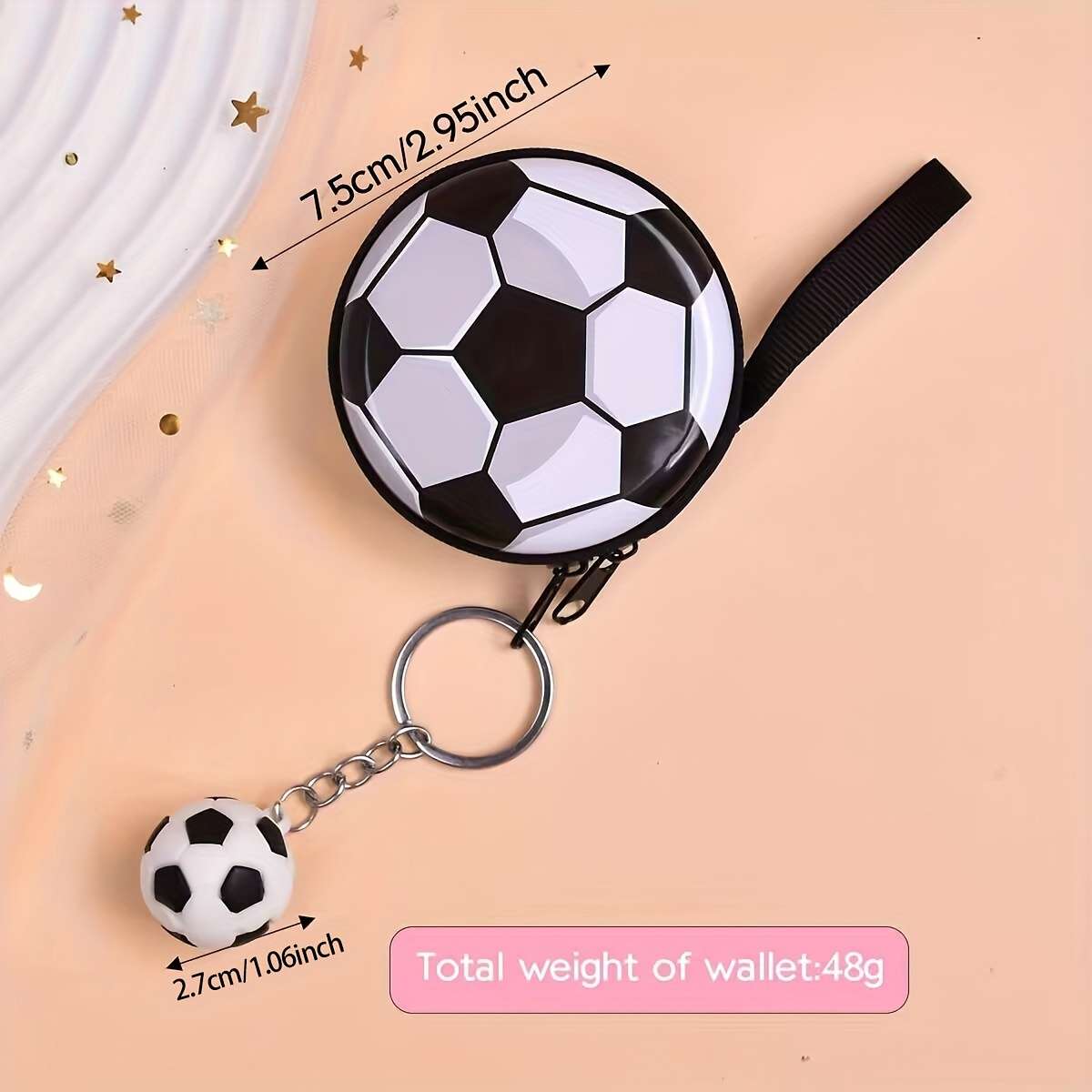 Football Zipper Coin Purse Wallet