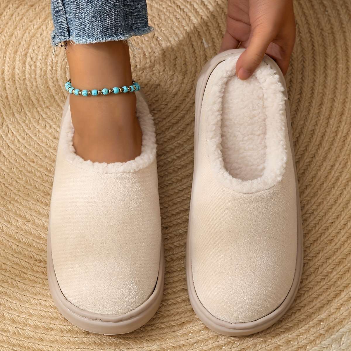 Cotton Slippers Color Grey Sizeuk 6.5-7