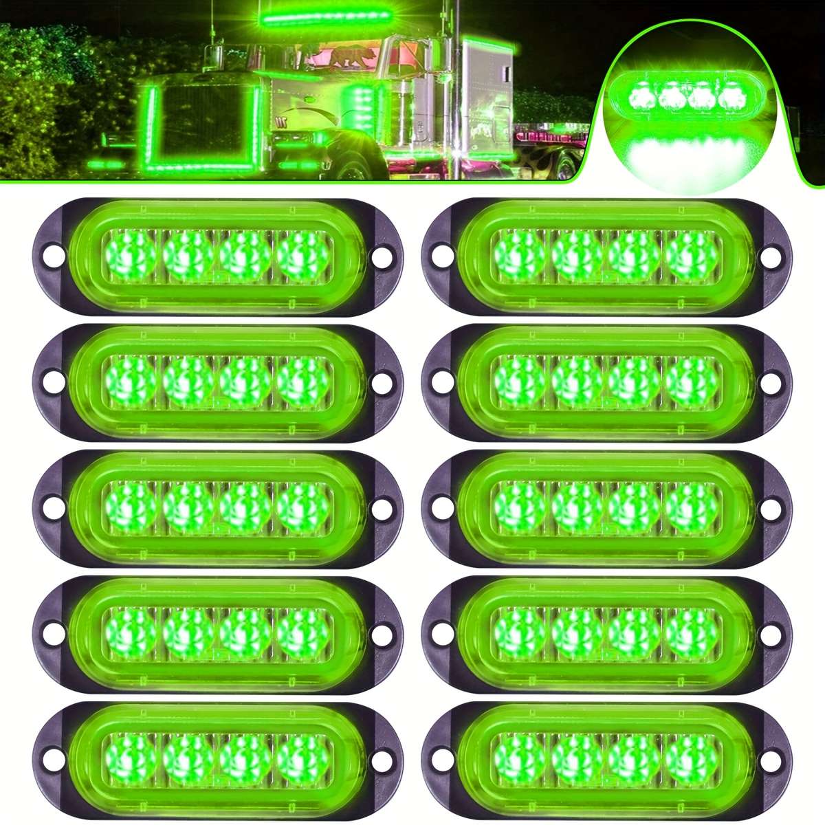 Car Lights Color Red Size 10Pcs*2