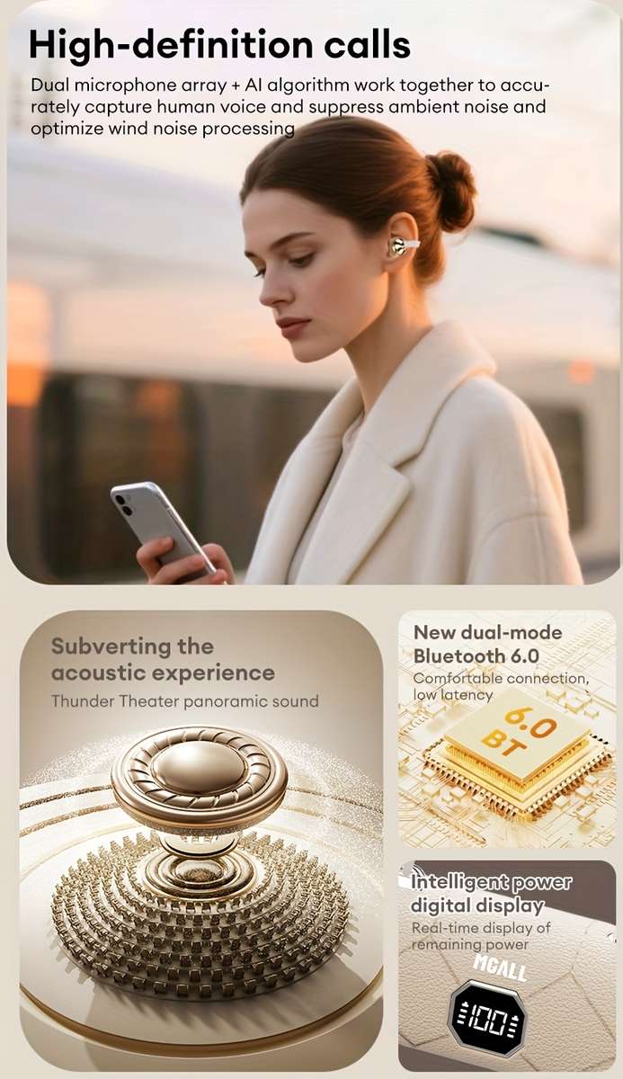 Rechargeable Wireless Earbuds Headphones Headset