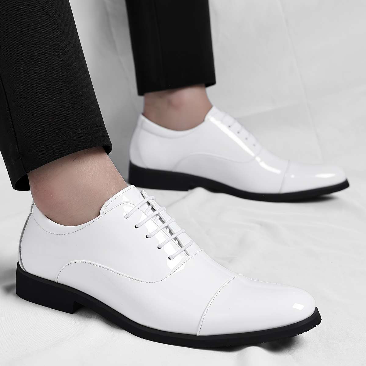 Mens Leather Shoes Color Black Sizeuk 7