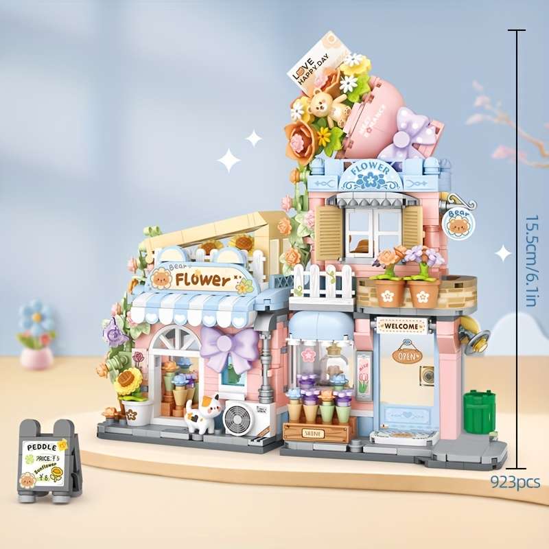 Building Toy Architectural Model Toy Set Style Flower Shop