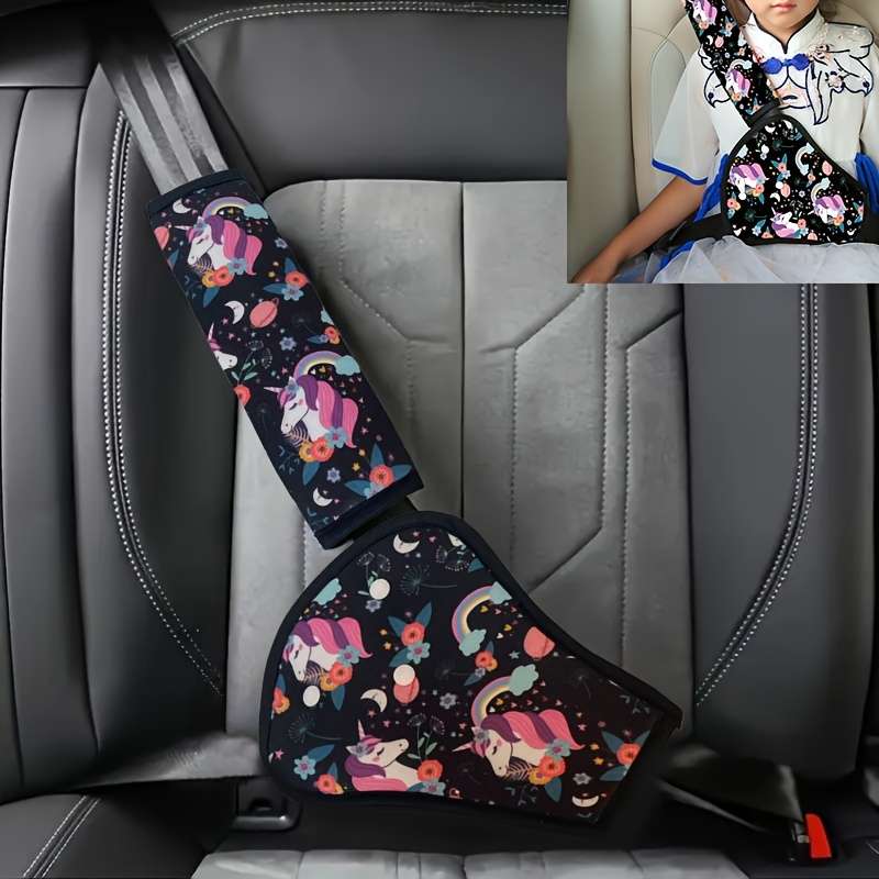 Car Seat Belt Covers Rainbow Unicorn 2Pcs