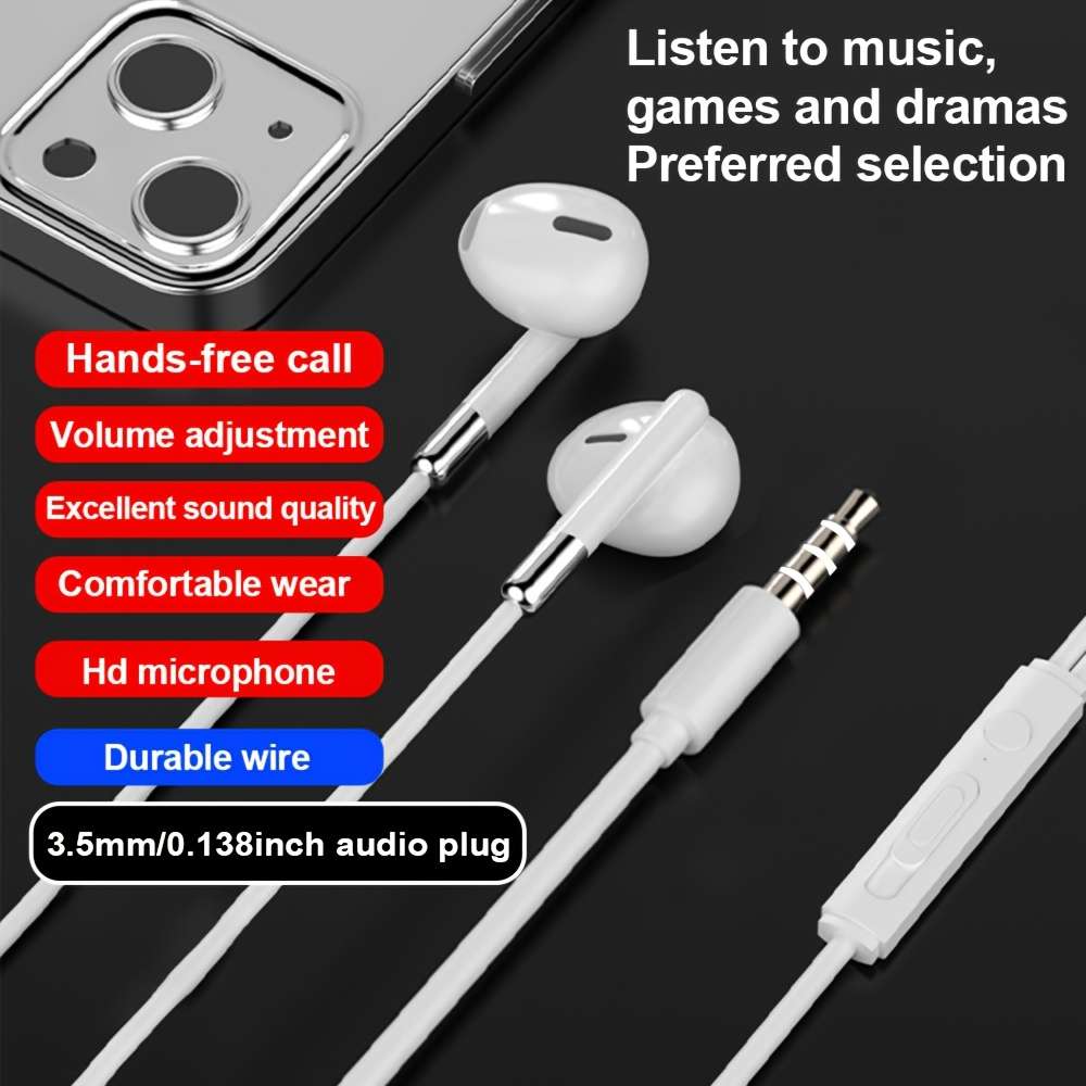 Wired Headphones Black 3.5Mm Interface