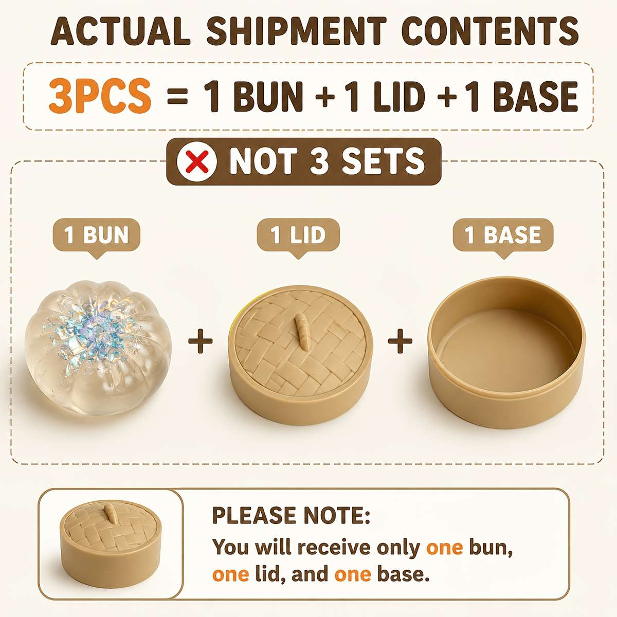 Squeezable Toys Color 3Pc Crystal Steamed Bun Lid Steamer Items 6 Colors Random Shipment