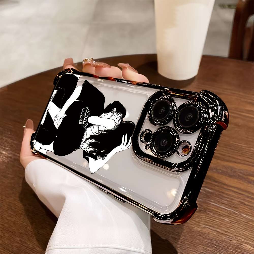 1Pc Mixed Color  For iPhone 16 Plus Cartoon Couple Phone Case