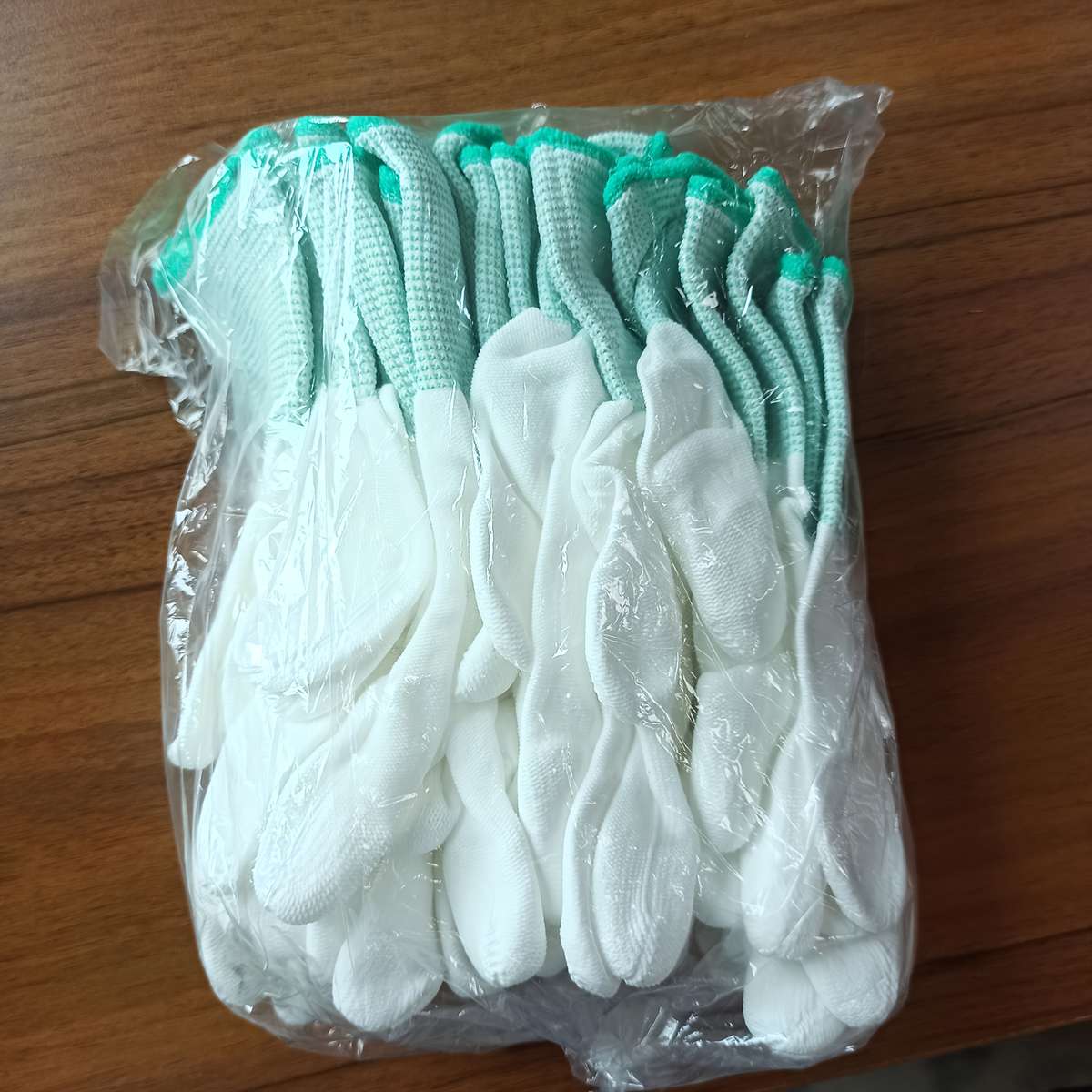 Work Gloves Color White Green Edge Quantity2 Pairs