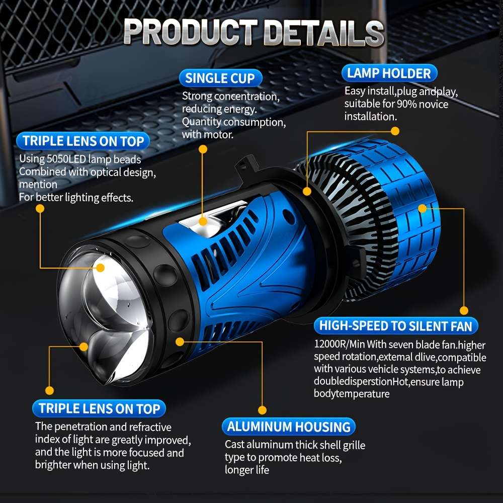 Car Lights Model 2Pcs H4