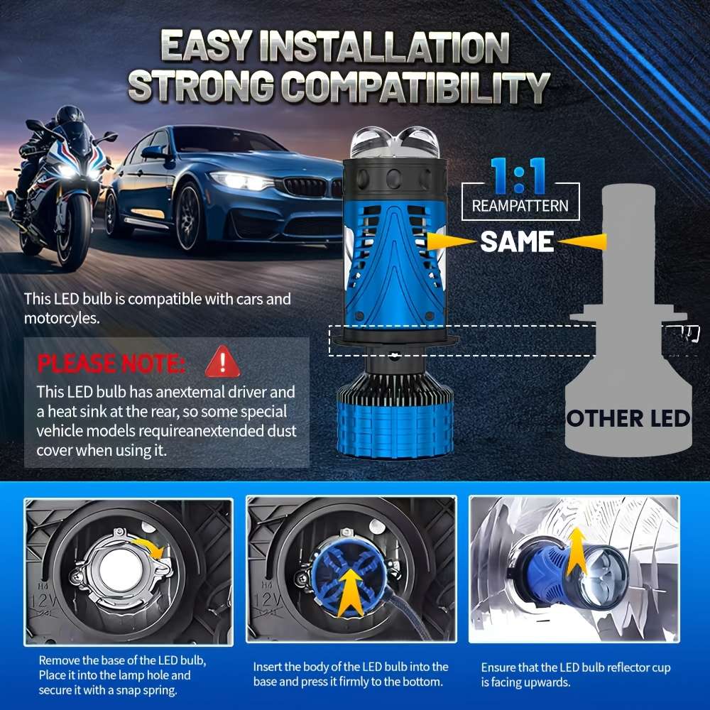 Car Lights Model 2Pcs H4