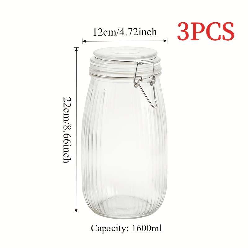 Sealed Jar Quantity 3Pcs Capacity54.11 Oz