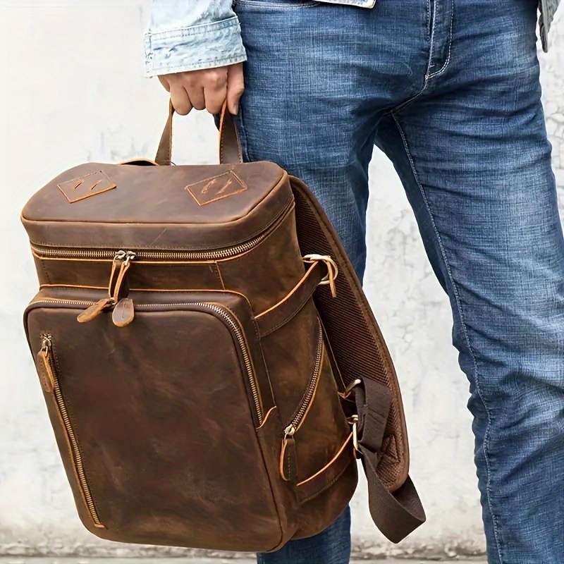 Men S Backpack Dark Brown1