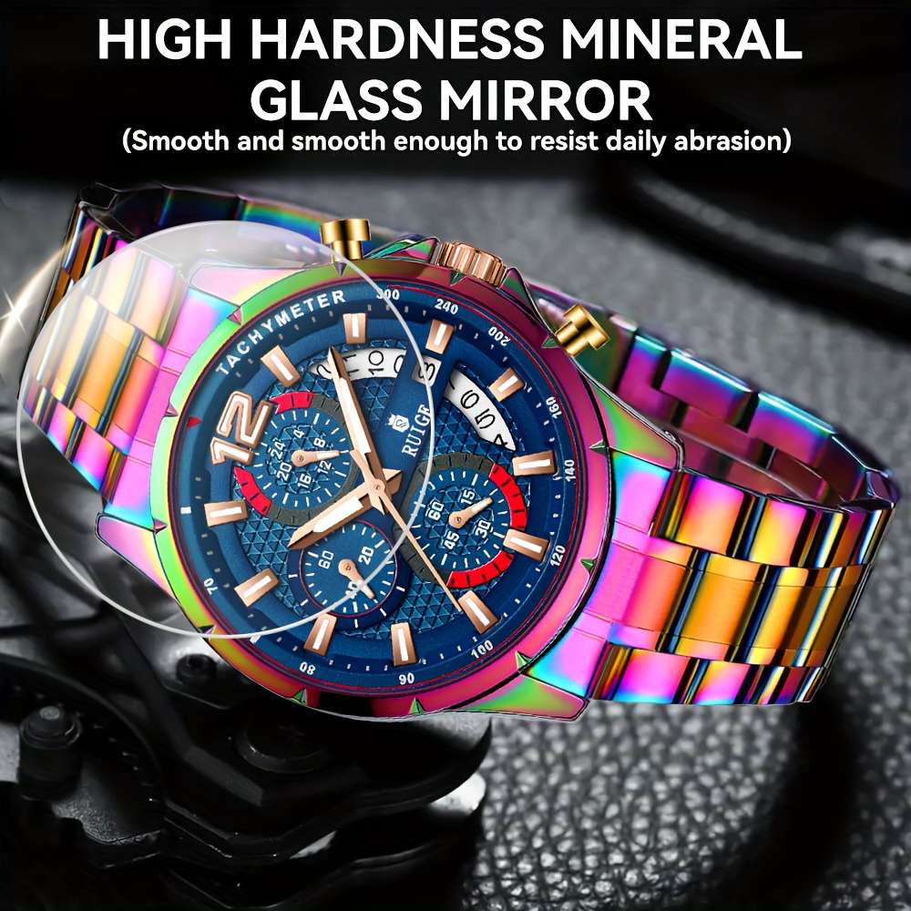 Men Fashion Luxury Skeleton Automatic Mechanical Watch Luminous Hands Rosecolor