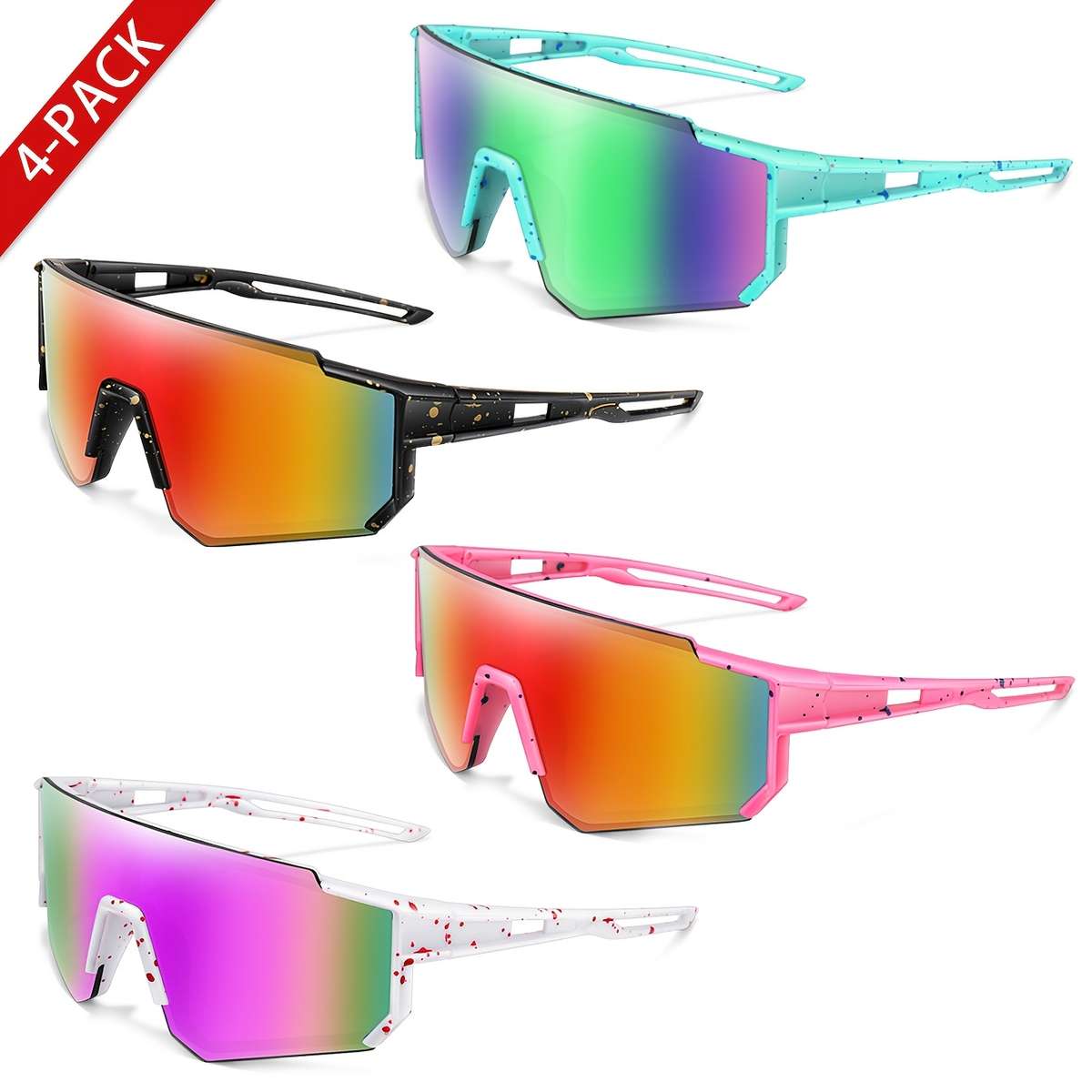 Kids Glasses Size M For 9-14 Years Old Color Red Purple Red Green
