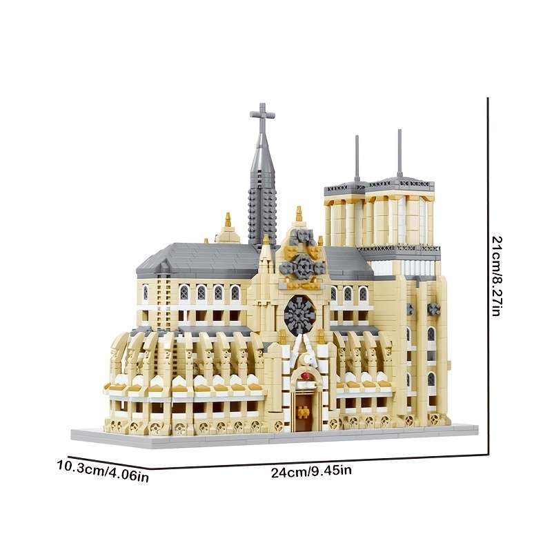Building Toy Architectural Model Toy Set Material Abs Quantity 2908Pcs Paris Church
