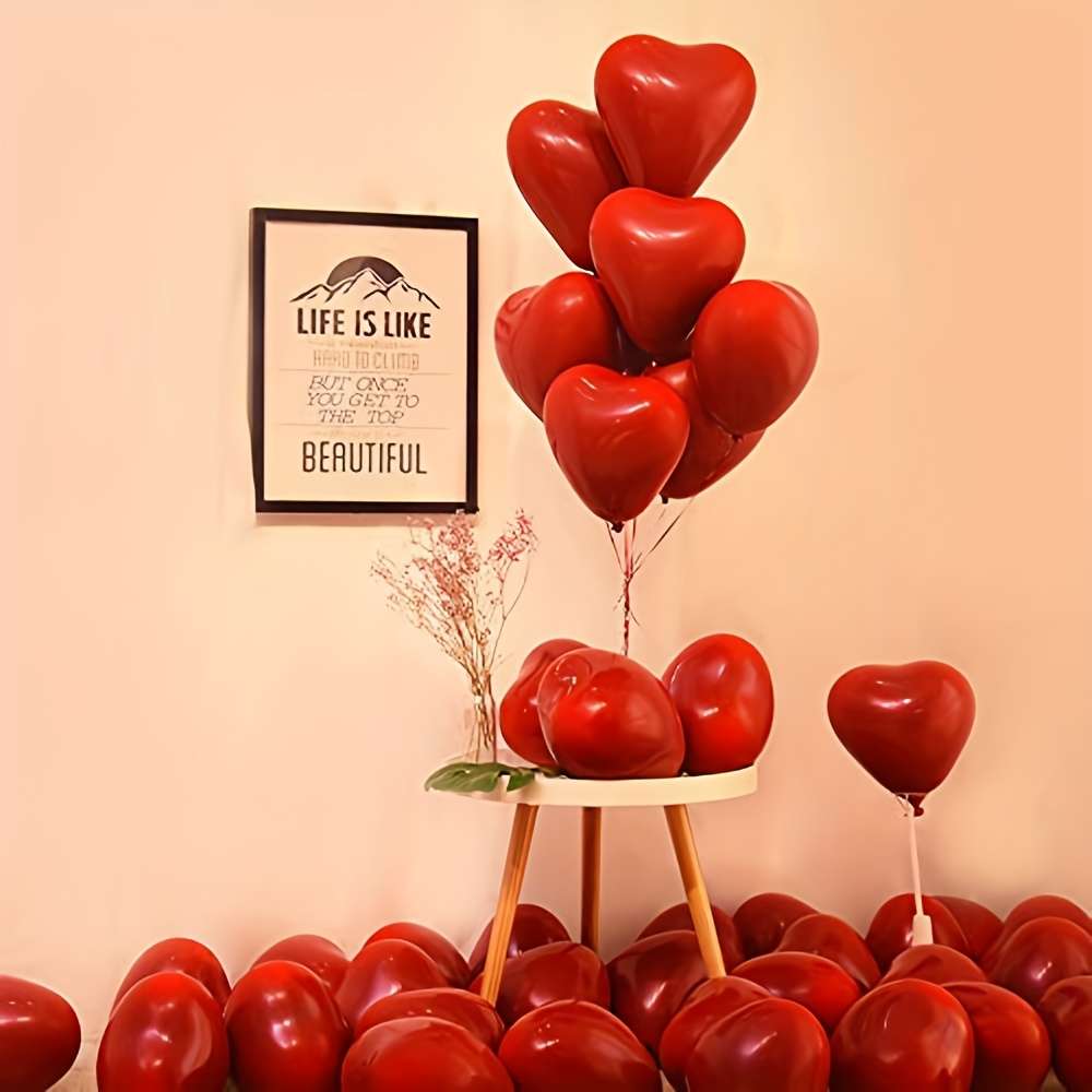 Balloon Items 20 Red Heart Shaped Balloons