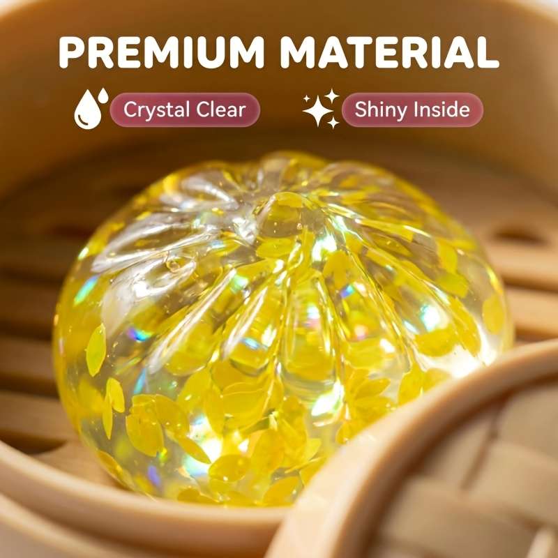 Squeezable Toys Color 3Pc Crystal Steamed Bun Lid Steamer Items 6 Colors Random Shipment