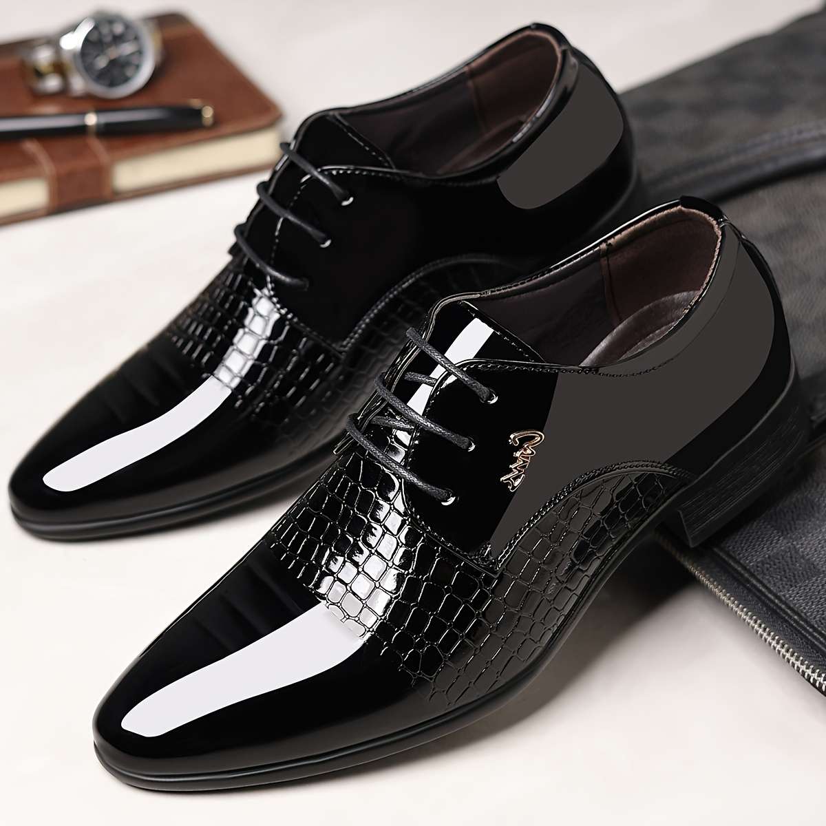 Mens Leather Shoes Color Black Sizeuk 10.5