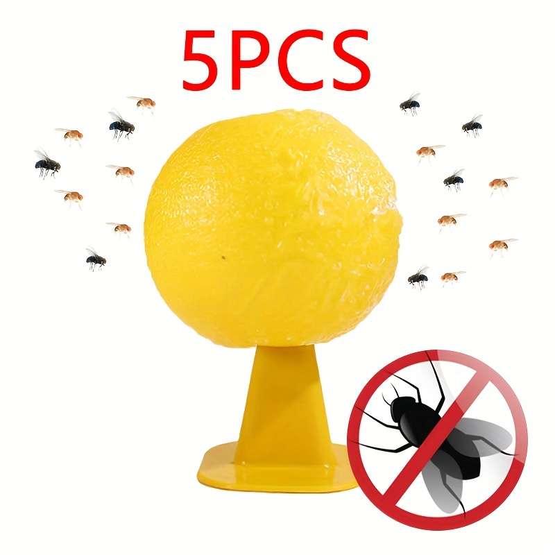 Fruit Fly Traps Items 5 Pieces Yellow With Base