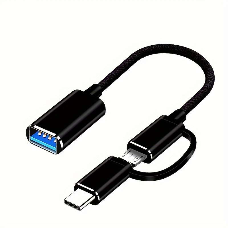 1pc 2in1 USB OTG Adapter Cable Versatile Converter for Multiple Devices Durable and Flexibl
