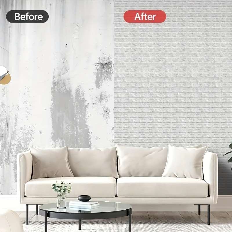 1pc 3D Wall Tile Stickers Self-Adhesive Foam Brick Patterns for Impact-Resistant Wallpaper Wa
