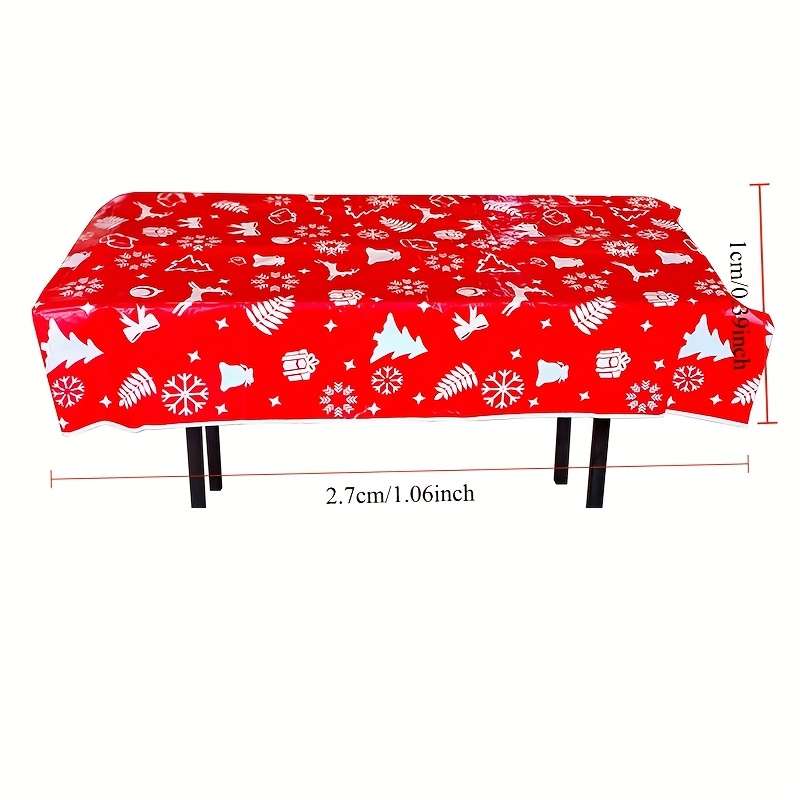Christmas Tablecloth Color White Size 1X2.7