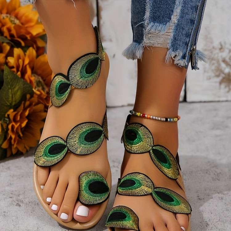 Ladies Summer Flip Flops Emerald Green Uk 7