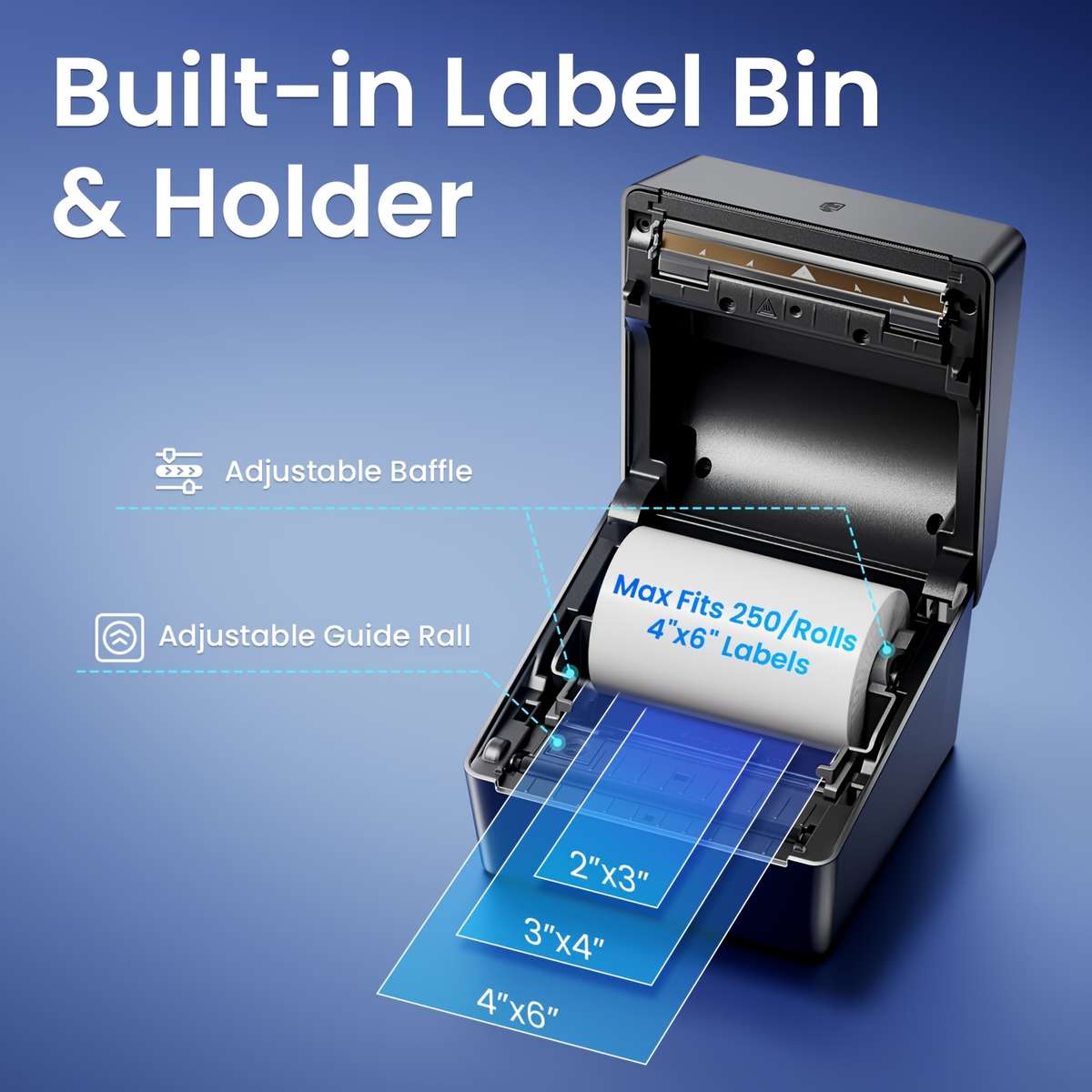 Printer Model Gray Printer  1 Roll Of 10.16X15.24Cm Thermal Labels