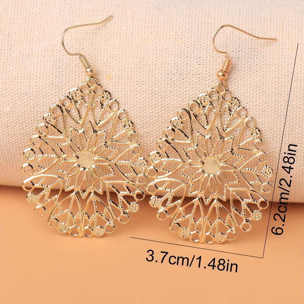 Women S Earrings Color Golden Size 6.3*3.76Cm