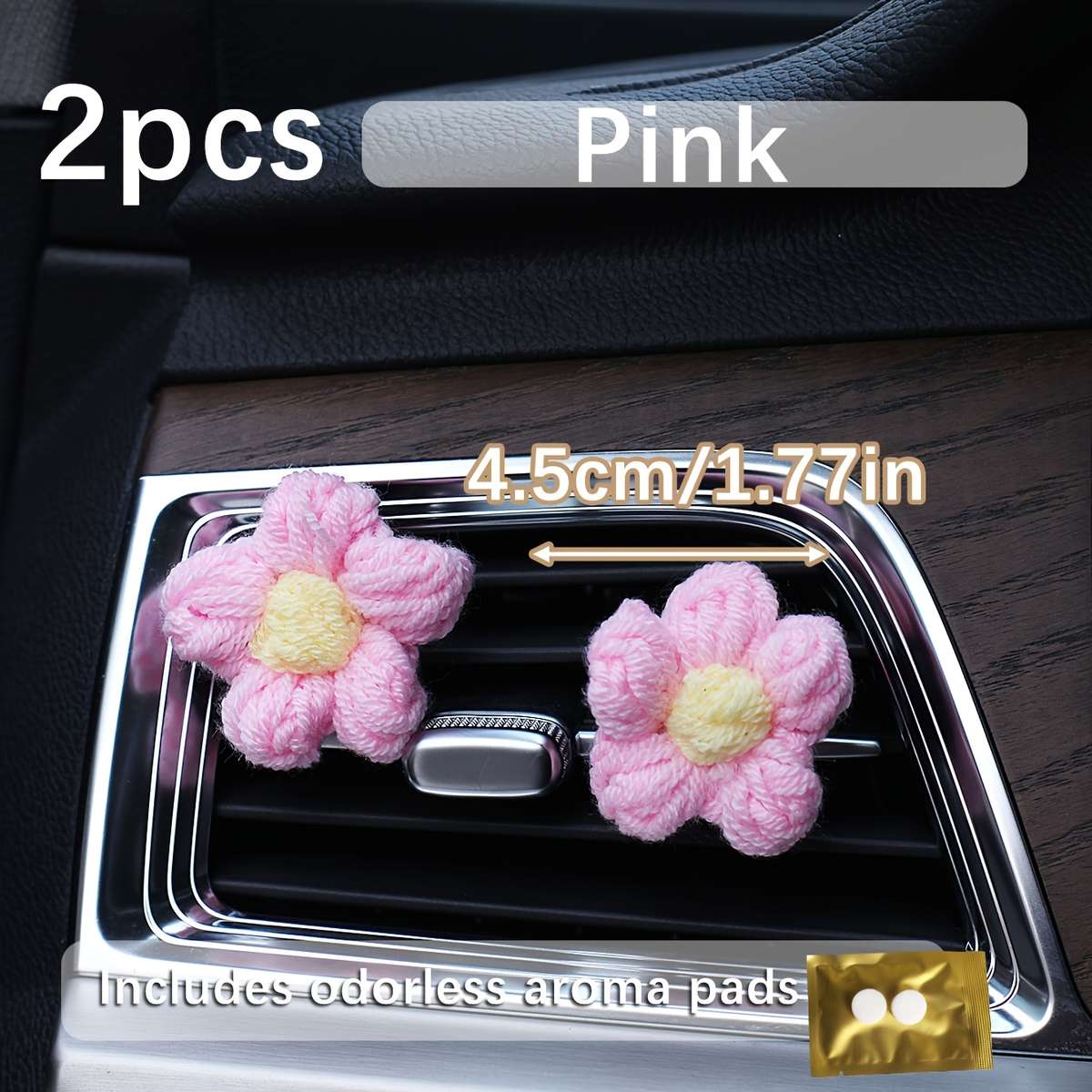 Car Interior Decor Color 2Pcs White