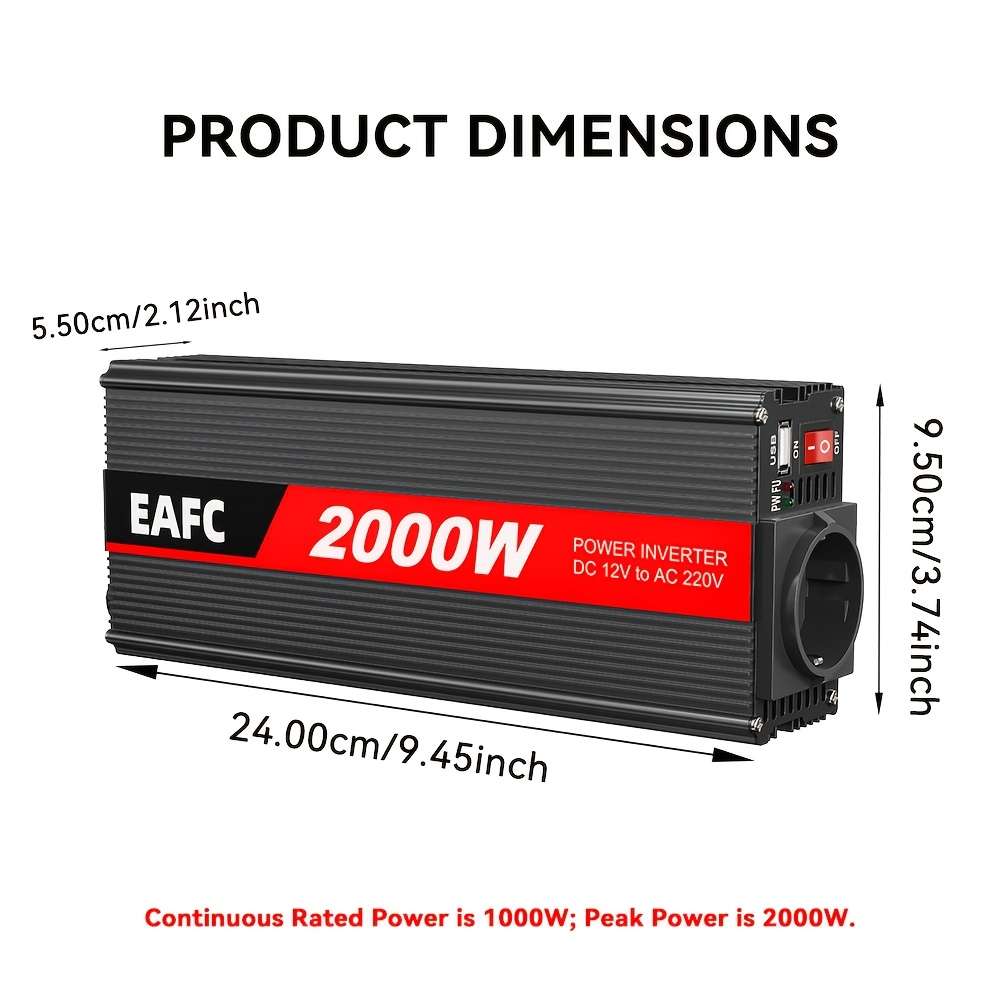 Inverter Items Rated Power 1000W Style12V