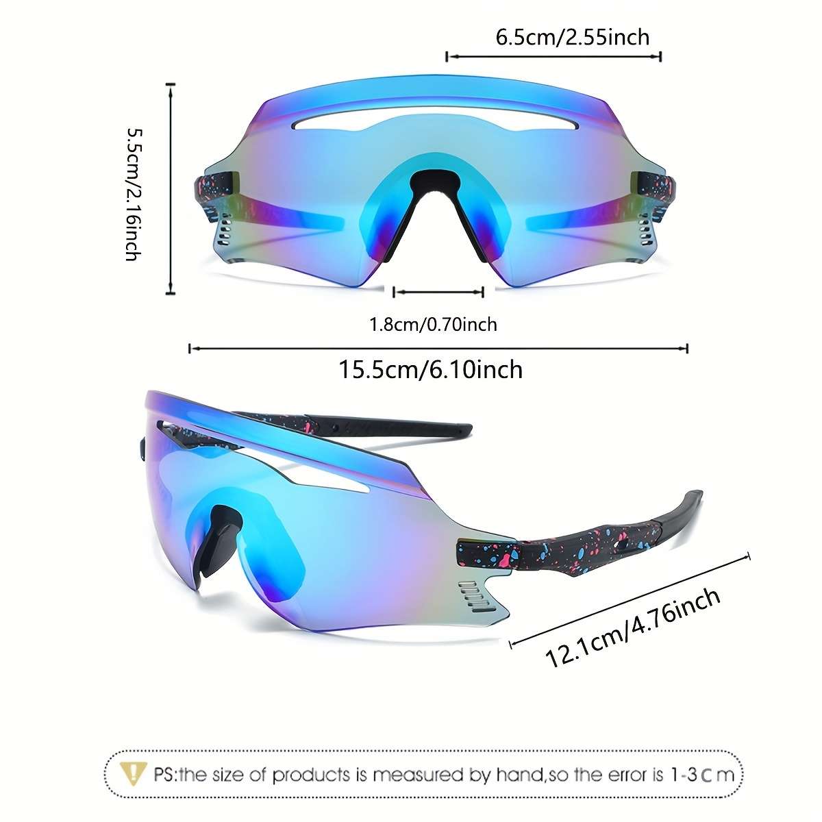 Cycling Glasses Color Dark Blue Frame Ice Blue Lens