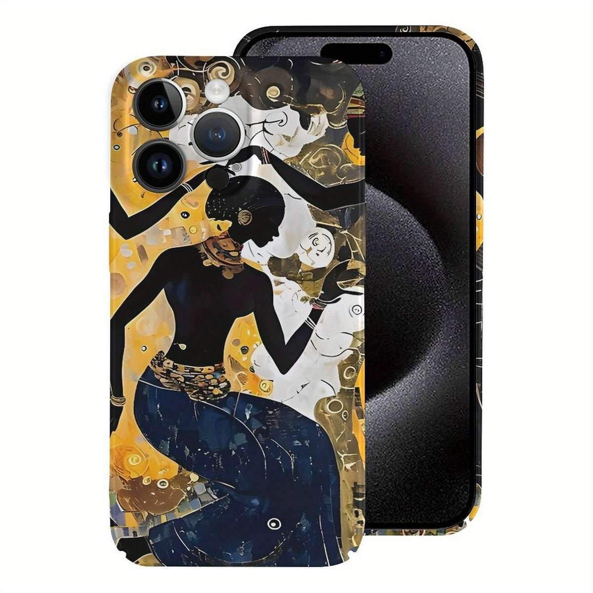 1Pc White For iPhone 15 Pro Max Dance African Beauty Phone Case