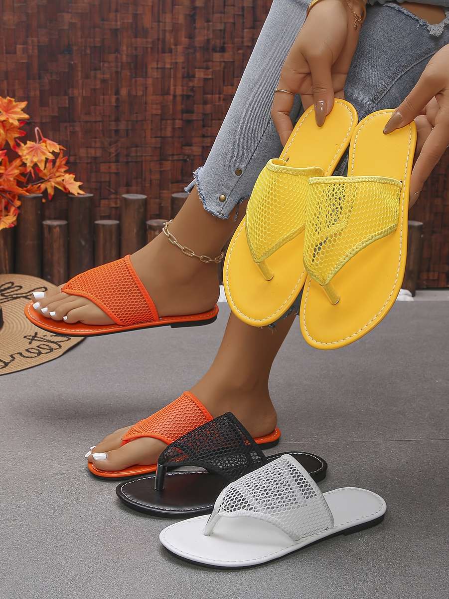Ladies Summer Flip Flops Orange Uk 6.5