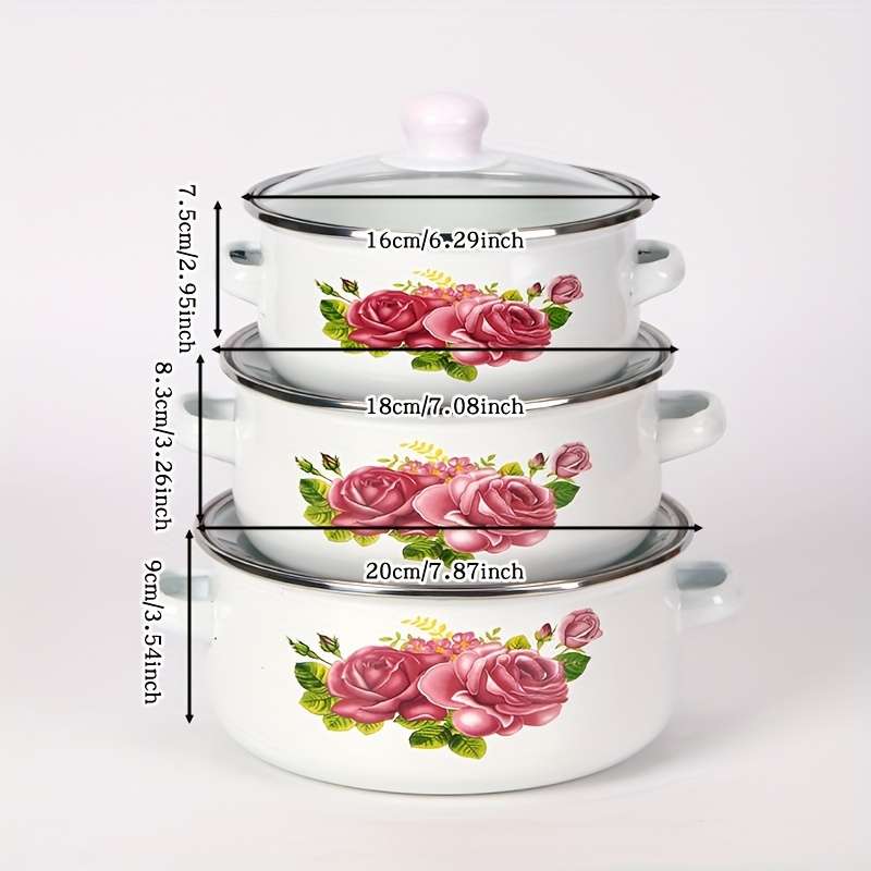 Exquisite Mini Enamel Three Piece Set Gift 20Cm
