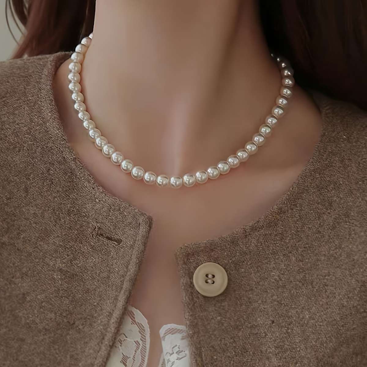 Womens Necklace Color White