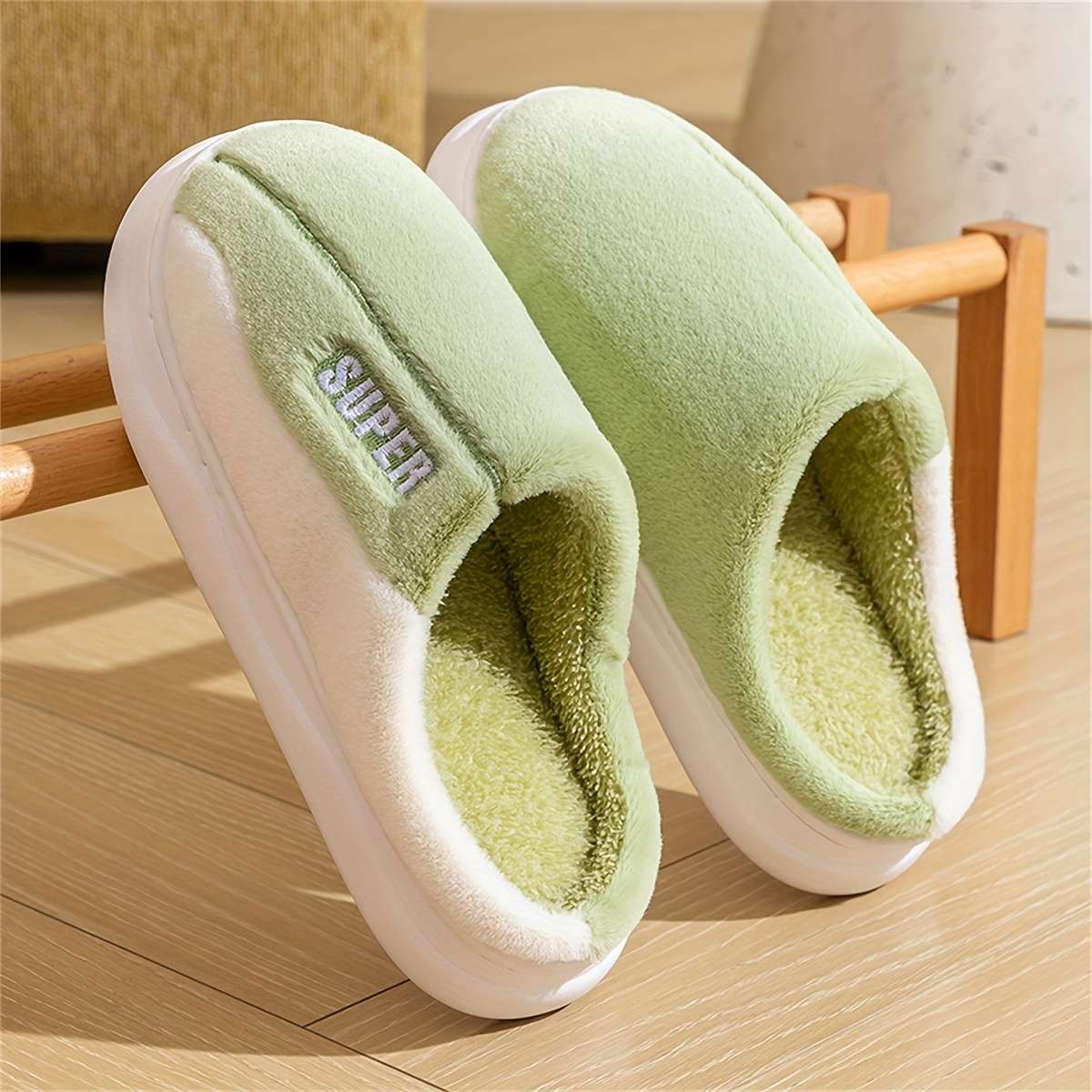 Cotton Slippers Color Bean Paste Sizeuk 6.5-7