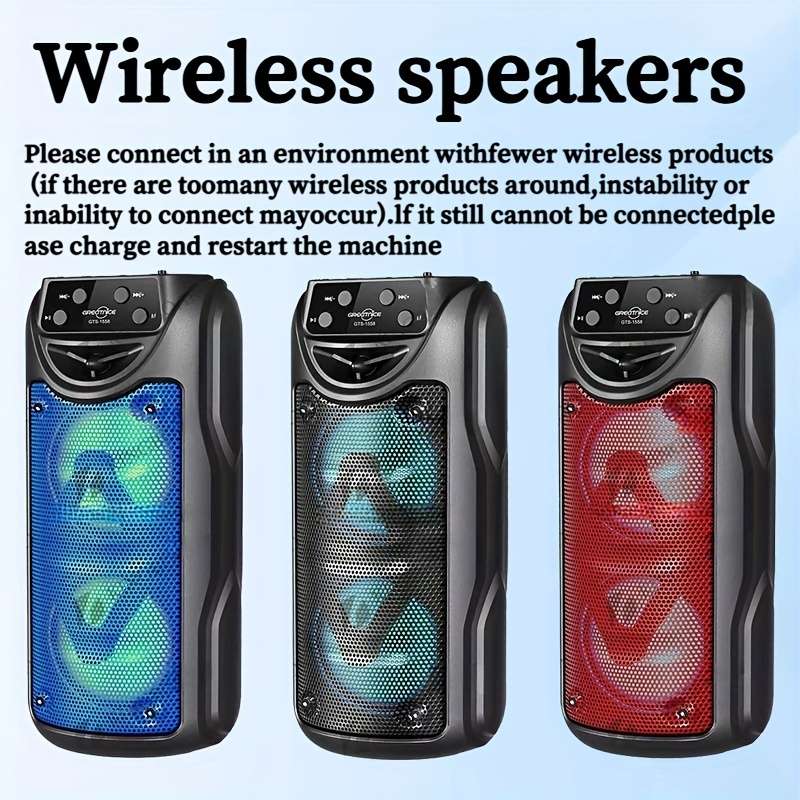 Modern Dual Channel Design Wireless Outdoor Speaker With For Outdoor Party Red